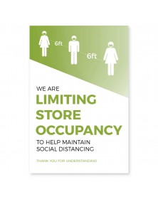Store Occupancy Poster 11" x 17" Green Pack of 6 